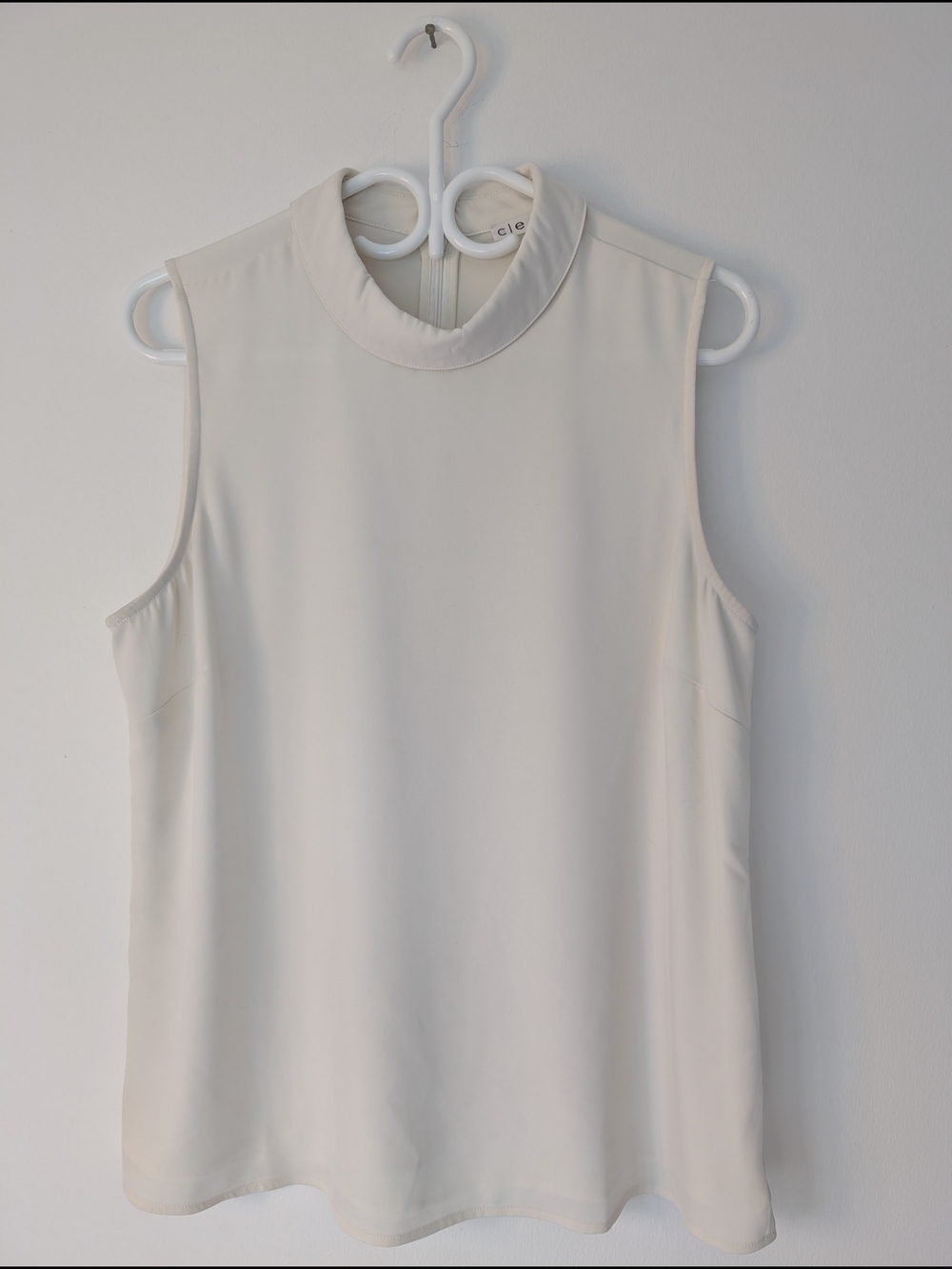 Cleo - White Sleeveless Mock Neck Women’s Blouse - Size M